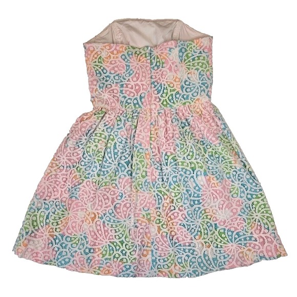 Lilly Pulitzer Lottie Salisbury Lace Rainbow Dress‎ Women's SIZE 0 Strapless - Picture 2 of 9